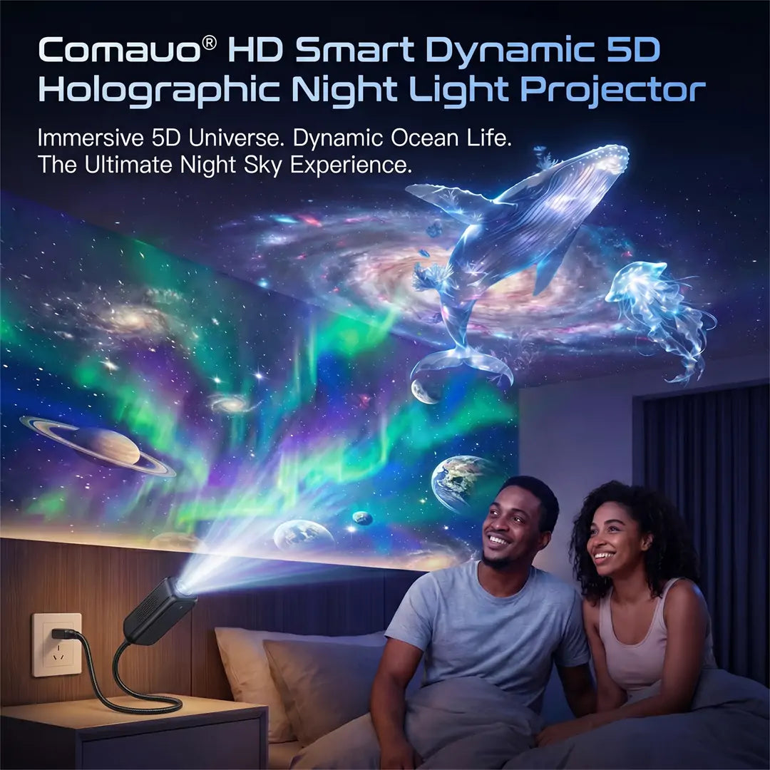 🌌 Comauo® 5D Night Light Projector — Smart Dynamic Lighting for Bedrooms & Kids’ Rooms 🧸