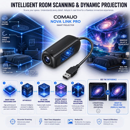 🌌 Comauo® 5D Night Light Projector — Smart Dynamic Lighting for Bedrooms & Kids’ Rooms 🧸