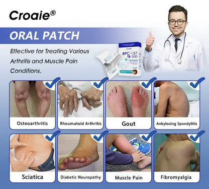 𝒞𝓇𝑜𝒶𝒾𝑒® BPC-157 + TB-500 Rapid-Release Oral Patch 🦴 Fast-Acting Pain Relief for Arthritis. Nerves & Sports Injuries
