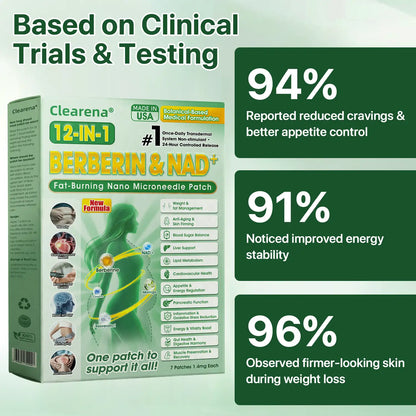 Official Store | ☀️☀️𝐂𝐥𝐞𝐚𝐫𝐞𝐧𝐚® Moringa Berberine + NAD+ 10-in-1 Nano Microneedle Patch(Just once a day, visible changes in 7 days)