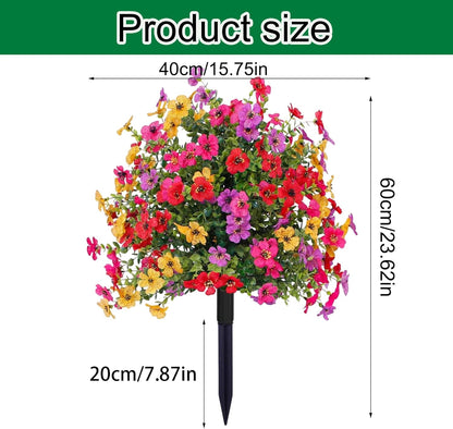 24 Inch Artificial Flower Stake Outdoor Decor - Multi-Color Garden Stakes for Yard & Lawn, No Fade Heavy Duty Plastic, All Season Decoration (2PCS Mix)