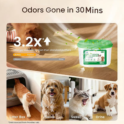 【Official Pet Care】✨ FurMagic Box · 3-in-1 Passive Electrostatic Adsorber · Automatic Pet Hair & Odor Remover for Home, Nursery & Pet Areas — Plant-Based Safety, No Electricity, Clean Air Starts in Seconds!