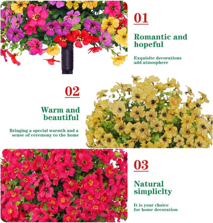 24 Inch Artificial Flower Stake Outdoor Decor - Multi-Color Garden Stakes for Yard & Lawn, No Fade Heavy Duty Plastic, All Season Decoration (2PCS Mix)