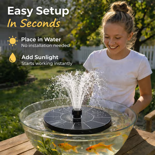 【Official Garden Store】☀️⛲ SolarFlow Eco-Smart · 6-in-1 Solar Fountain Pump · Floating Pool Fountain for Garden, Patio & Pool Parties — No Wiring, Just Sunlight, Starts in Seconds!