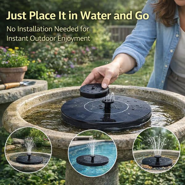 【Official Garden Store】☀️⛲ SolarFlow Eco-Smart · 6-in-1 Solar Fountain Pump · Floating Pool Fountain for Garden, Patio & Pool Parties — No Wiring, Just Sunlight, Starts in Seconds!