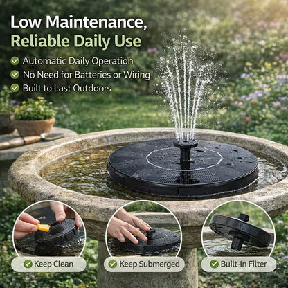 【Official Garden Store】☀️⛲ SolarFlow Eco-Smart · 6-in-1 Solar Fountain Pump · Floating Pool Fountain for Garden, Patio & Pool Parties — No Wiring, Just Sunlight, Starts in Seconds!
