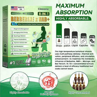𝐎𝐟𝐟𝐢𝐜𝐢𝐚𝐥 US 𝐒𝐭𝐨𝐫𝐞  |  𝐂𝐥𝐞𝐚𝐫𝐞𝐧𝐚® Moringa · Bee Venom · Berberine × NAD+ Eight-in-one 10× Ultra-Concentrated Herbal Essence Foot Soak — 𝐎𝐧𝐜𝐞 𝐃𝐚𝐢𝐥𝐲, 𝐕𝐢𝐬𝐢𝐛𝐥𝐞 𝐑𝐞𝐬𝐮𝐥𝐭𝐬 𝐢𝐧 𝟕 𝐃𝐚𝐲𝐬